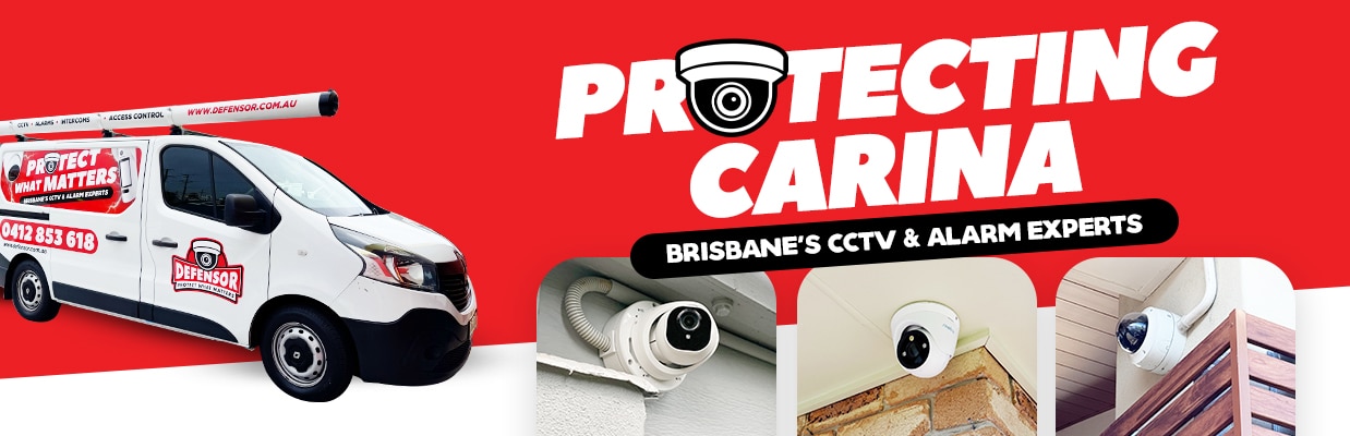 Defensor Security vehicle parked outside a Brisbane home during a CCTV installation for residential and business protection.