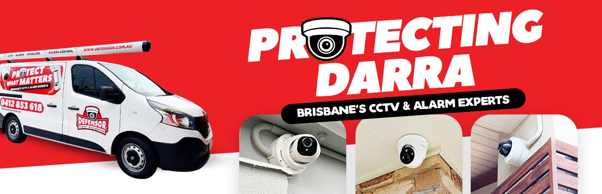 Defensor Security vehicle parked outside a Brisbane home during a CCTV installation for residential and business protection.