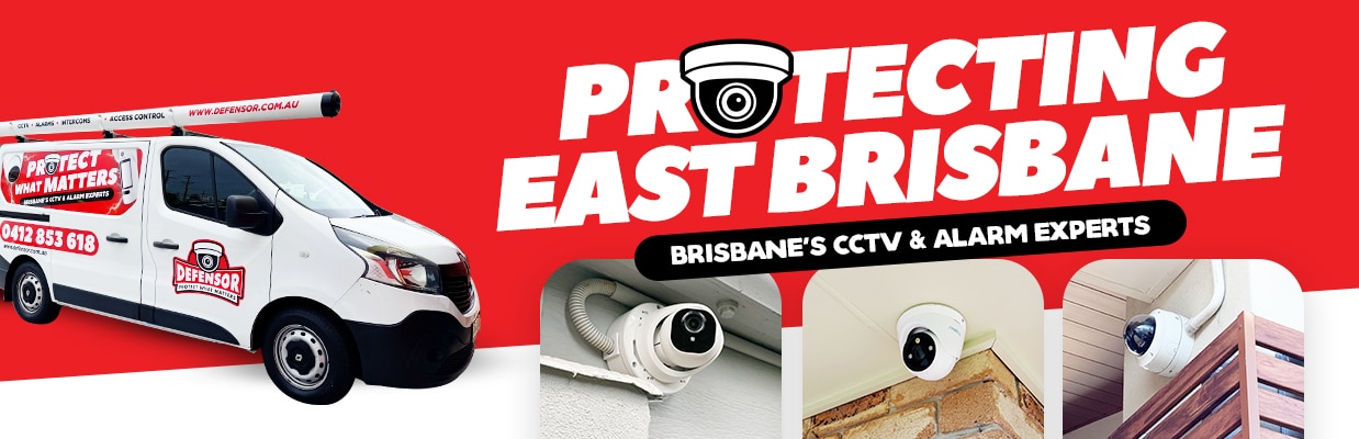 Defensor Security vehicle parked outside a Brisbane home during a CCTV installation for residential and business protection.
