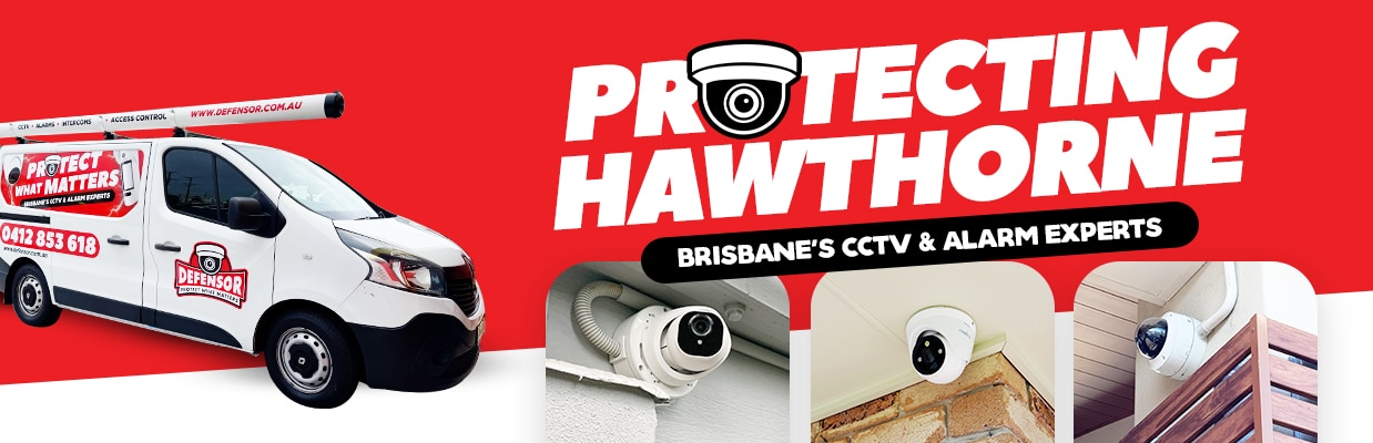 Defensor Security vehicle parked outside a Brisbane home during a CCTV installation for residential and business protection.