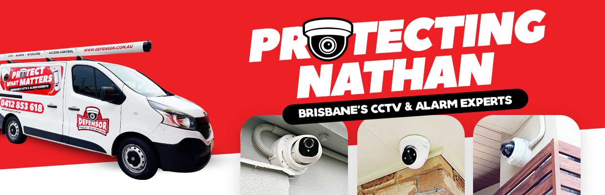 Defensor Security vehicle parked outside a Brisbane home during a CCTV installation for residential and business protection.
