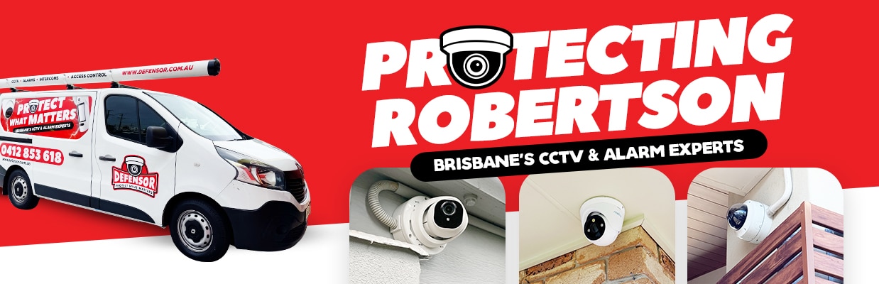 Defensor Security vehicle parked outside a Brisbane home during a CCTV installation for residential and business protection.