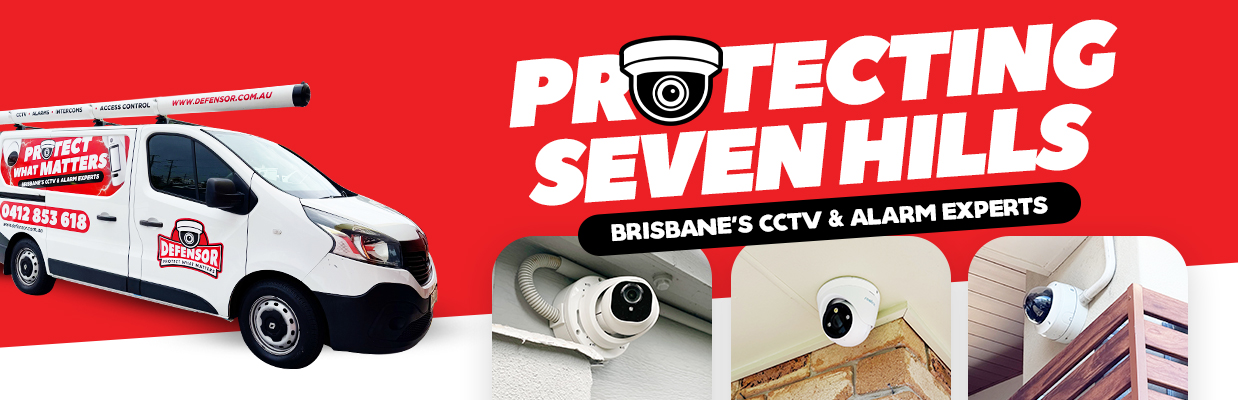 Defensor Security vehicle parked outside a Brisbane home during a CCTV installation for residential and business protection.