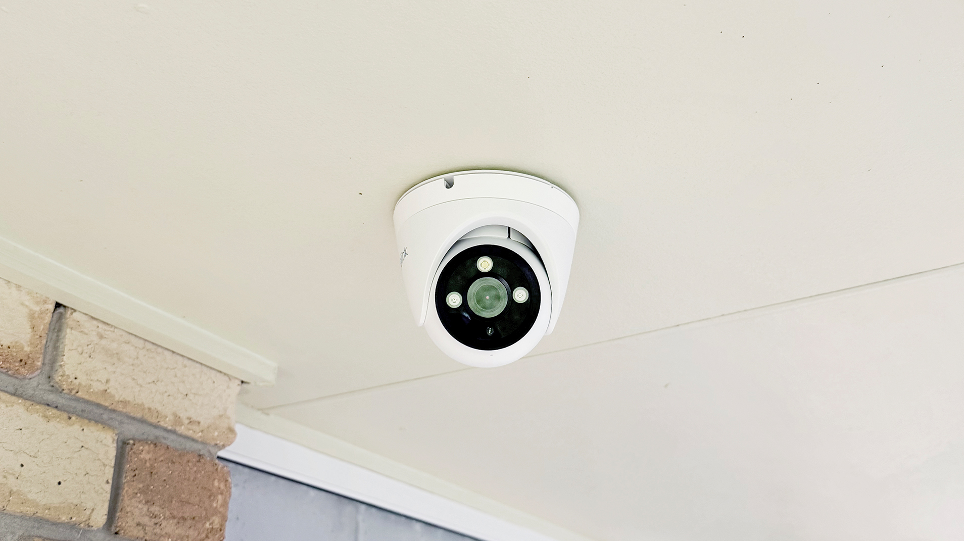 Reolink Turret Security Camera – Brisbane Installation Close-up view of a Reolink turret security camera mounted on a ceiling in Brisbane.