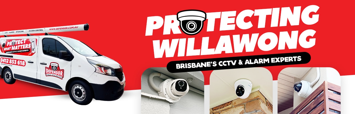 Defensor Security vehicle parked outside a Brisbane home during a CCTV installation for residential and business protection.