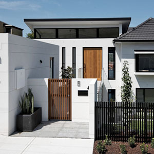 Modern house exterior in Brisbane featuring a sleek intercom system