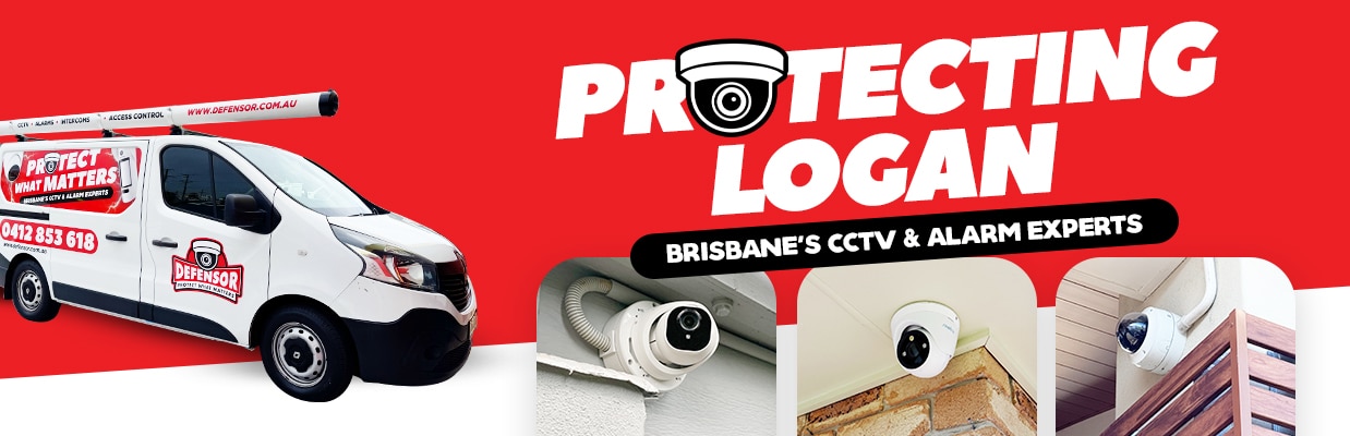 Defensor Security vehicle parked outside a Brisbane home during a CCTV installation for residential and business protection.