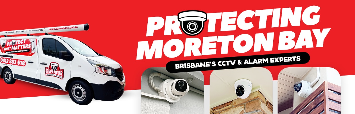 Defensor Security vehicle parked outside a Brisbane home during a CCTV installation for residential and business protection.