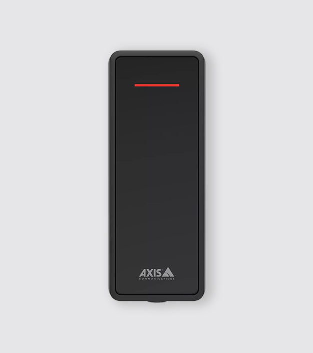 Axis access control reader with red LED – secure entry device used in Brisbane commercial and residential properties.