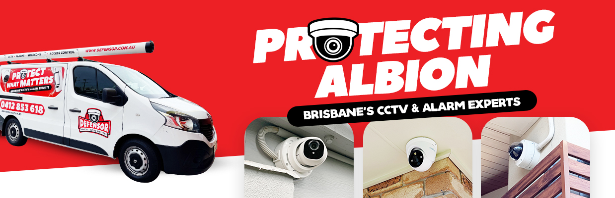 Defensor Security vehicle parked outside a Brisbane home during a CCTV installation for residential and business protection.
