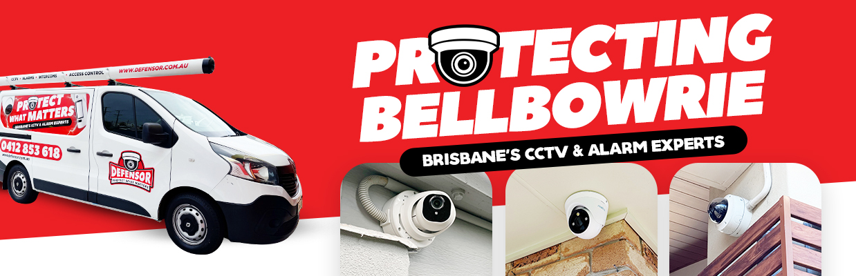 Defensor Security vehicle parked outside a Brisbane home during a CCTV installation for residential and business protection.