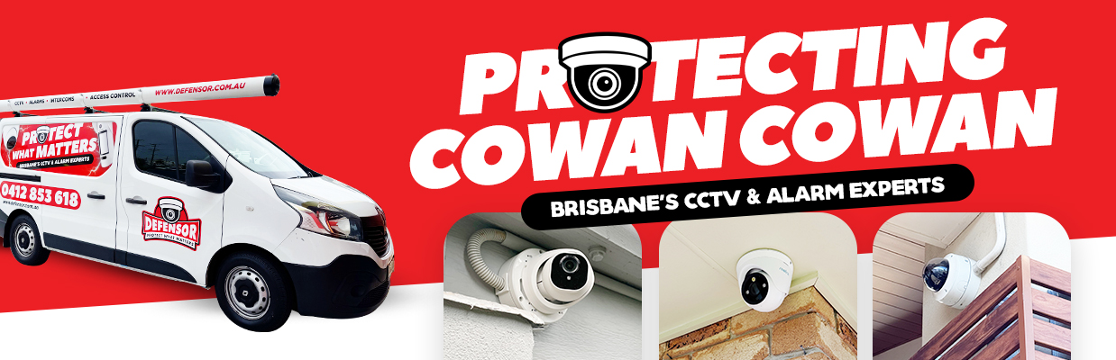 Defensor Security vehicle parked outside a Brisbane home during a CCTV installation for residential and business protection.