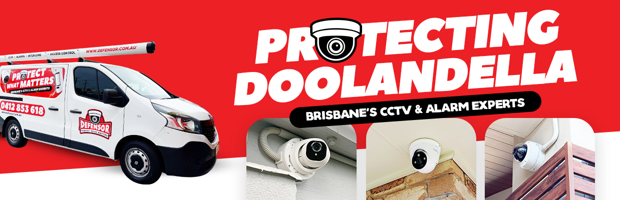 Defensor Security vehicle parked outside a Brisbane home during a CCTV installation for residential and business protection.