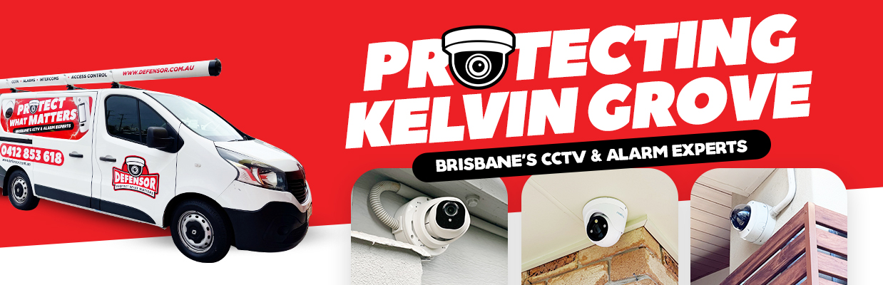 Defensor Security vehicle parked outside a Brisbane home during a CCTV installation for residential and business protection.