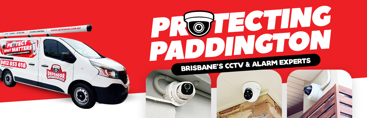 Defensor Security vehicle parked outside a Brisbane home during a CCTV installation for residential and business protection.