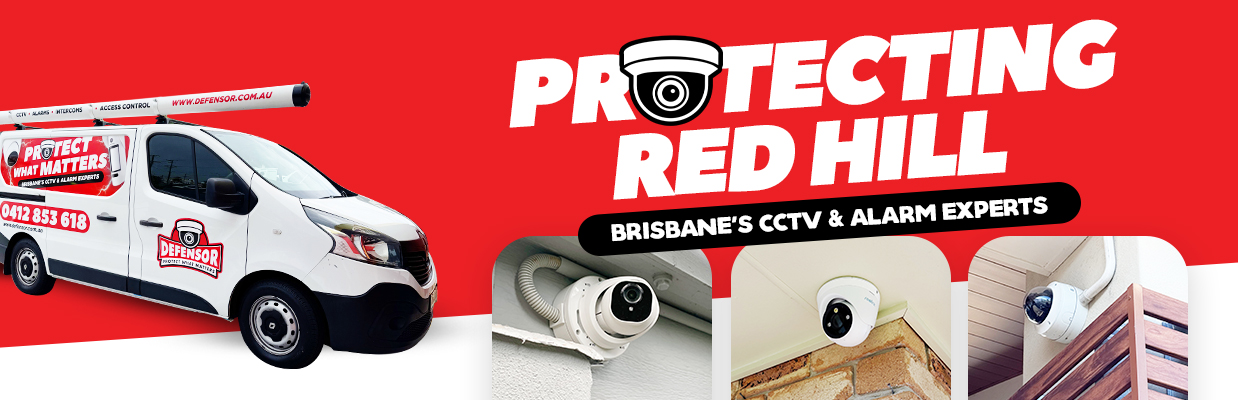 Defensor Security vehicle parked outside a Brisbane home during a CCTV installation for residential and business protection.