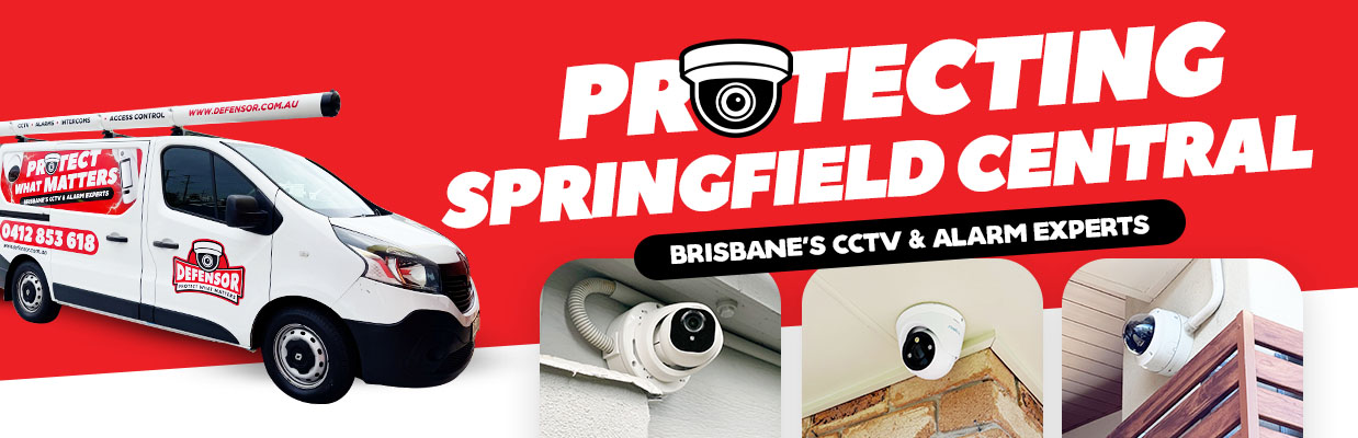 Defensor Security vehicle parked outside a Brisbane home during a CCTV installation for residential and business protection.